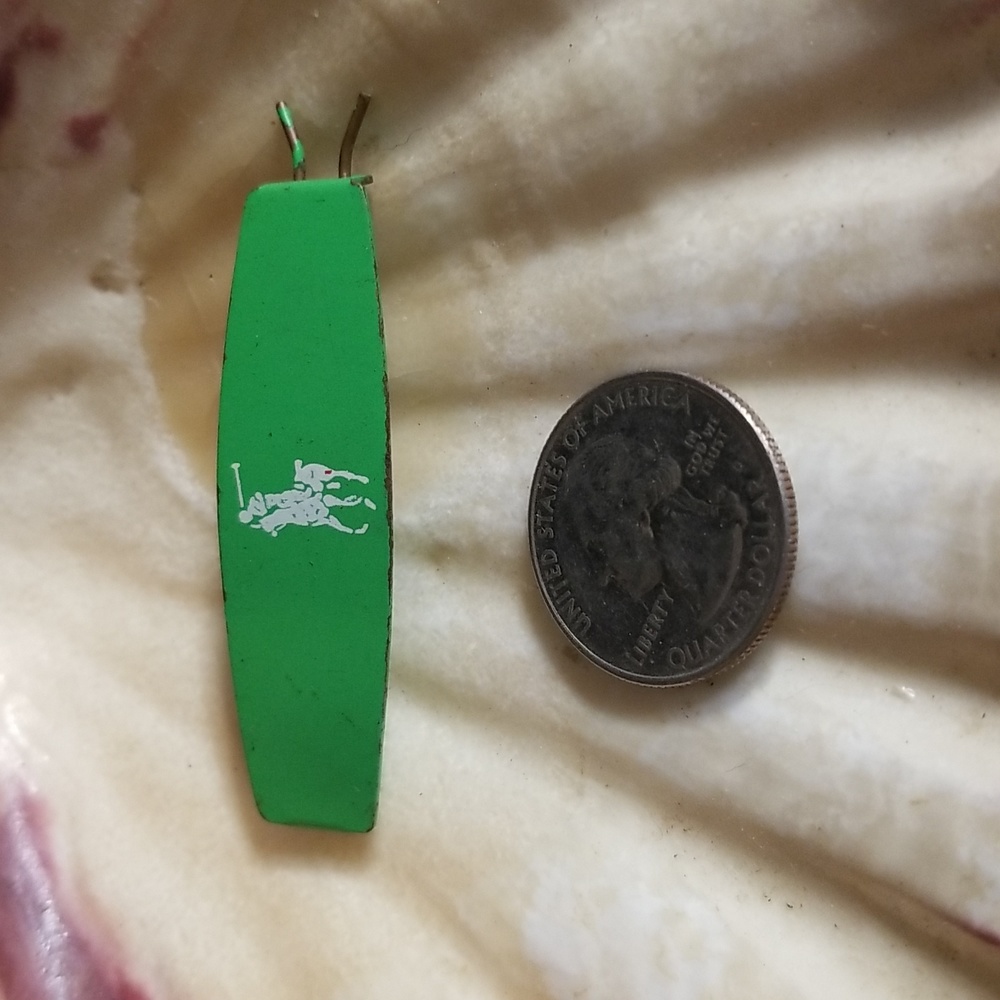 Vintage Polo Barrette Lime Green TCJB1